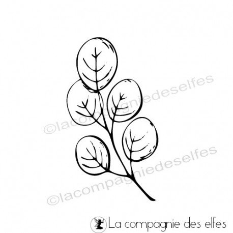 Tampon feuilles rondes | blatt stempel |round leaf rubber stamp