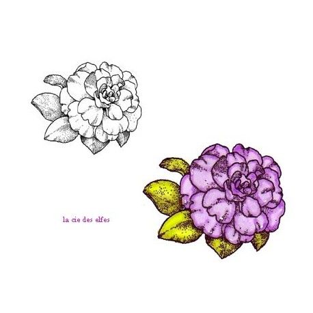 collins rubber stamp | camellia stamp