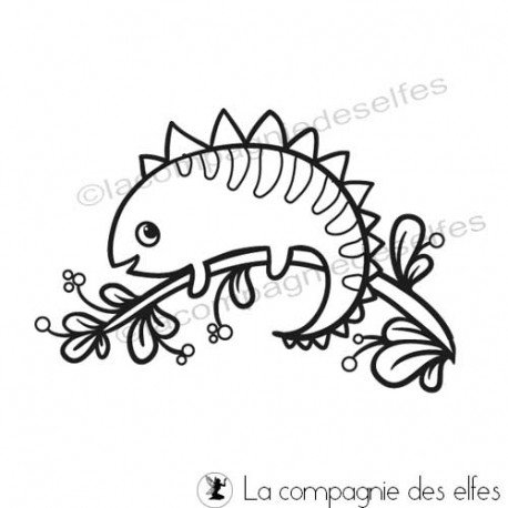 Achat tampon animaux| chameleon cute stamp
