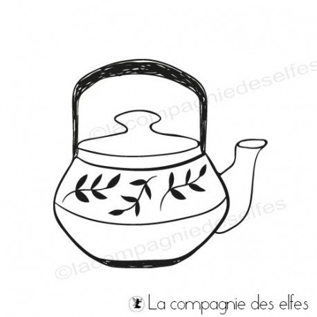 Tampon tea time | tea rubber stamp