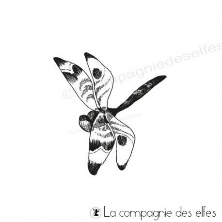 timbre encreur libellule | dragonfly rubber stamp
