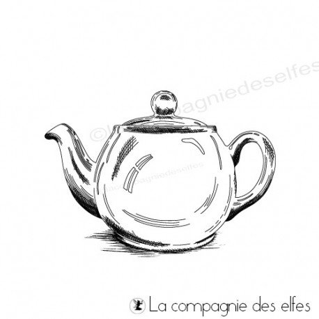 Tampon pot de thé | tea bottle stamp