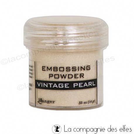 Vintage embossing powder | poudre embosser vintage pearl