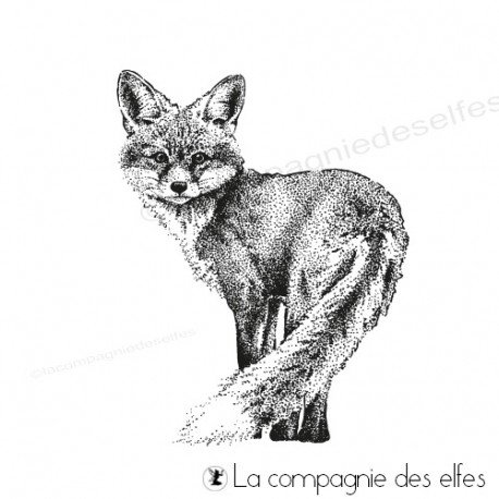 Tampon renard de la forêt | Fox rubber stamp