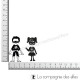 Tampon comics petits personnages masqués