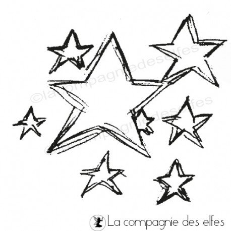 tampon étoiles | stars rubber stamp