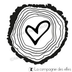 Tampon coeur bois | heart in the wood stamp